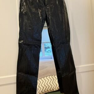 Zara NWT Black Faux Croc Pants